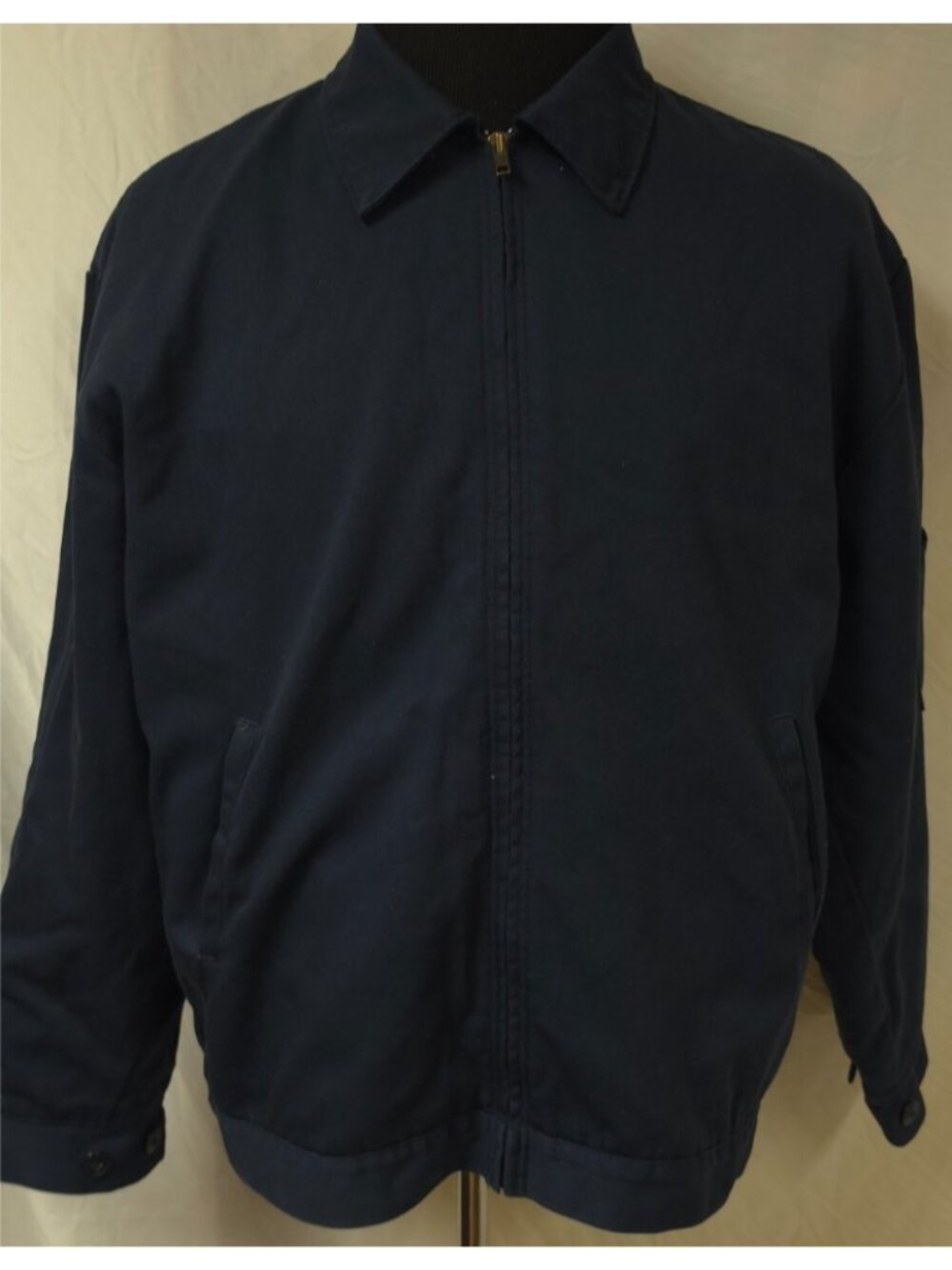 Vtg Red Kap Jacket Mens (L) Blue Quilt Lined Full Zip Mechanic Work Bomber Coat